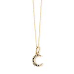 Pavé Sapphire Crescent Moon Necklace by Talon T_SAPPHMOON