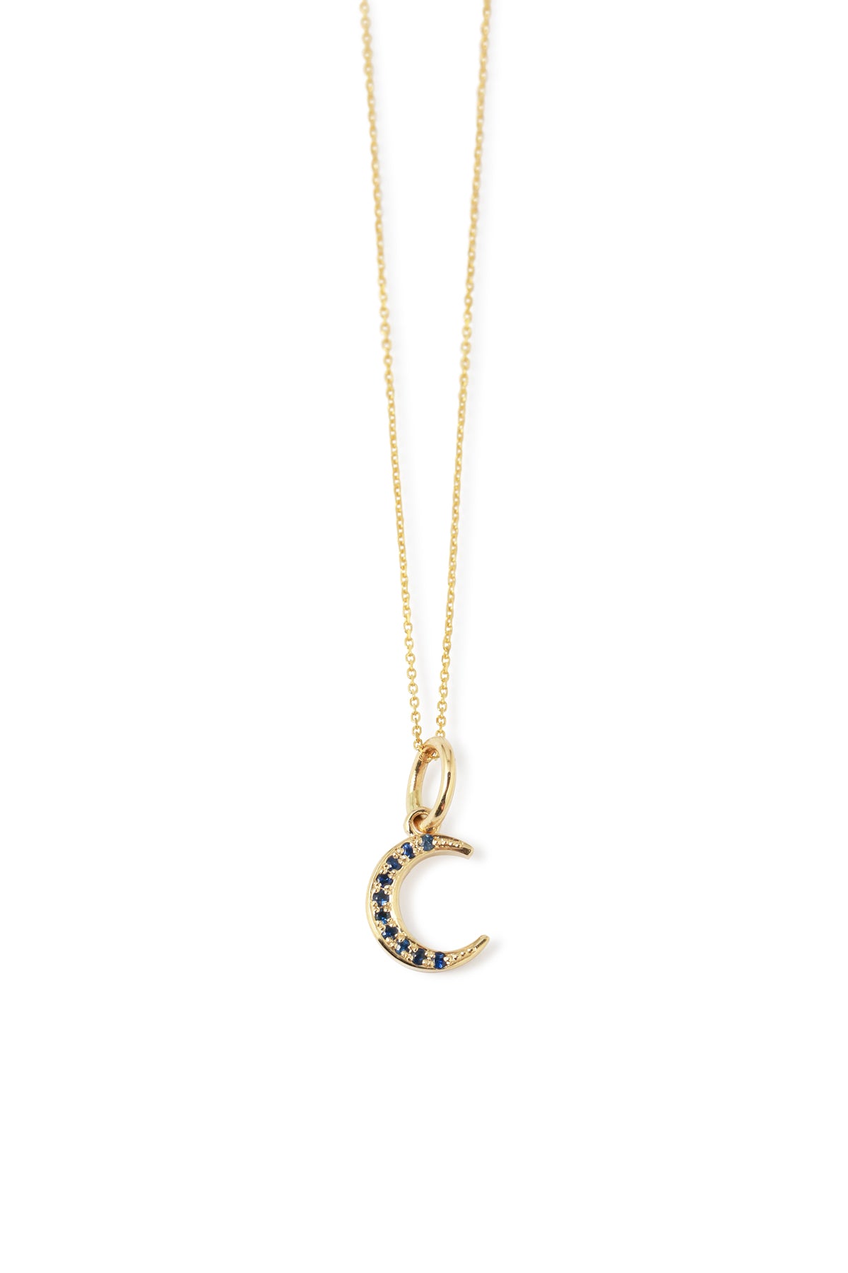 Pavé Sapphire Crescent Moon Necklace by Talon T_SAPPHMOON