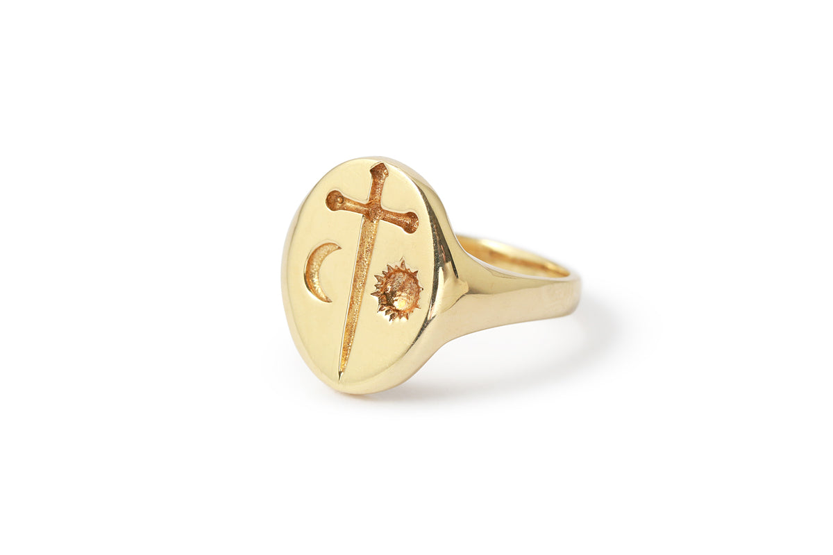 Libra Zodiac Signet Ring by Talon T_ZODIAC1