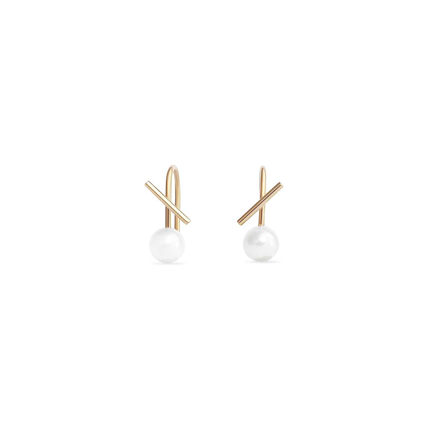 White Pearl Horizon Mini Thread Earring (half pair) By Labulgara WhitePearlHorizonearrings1500