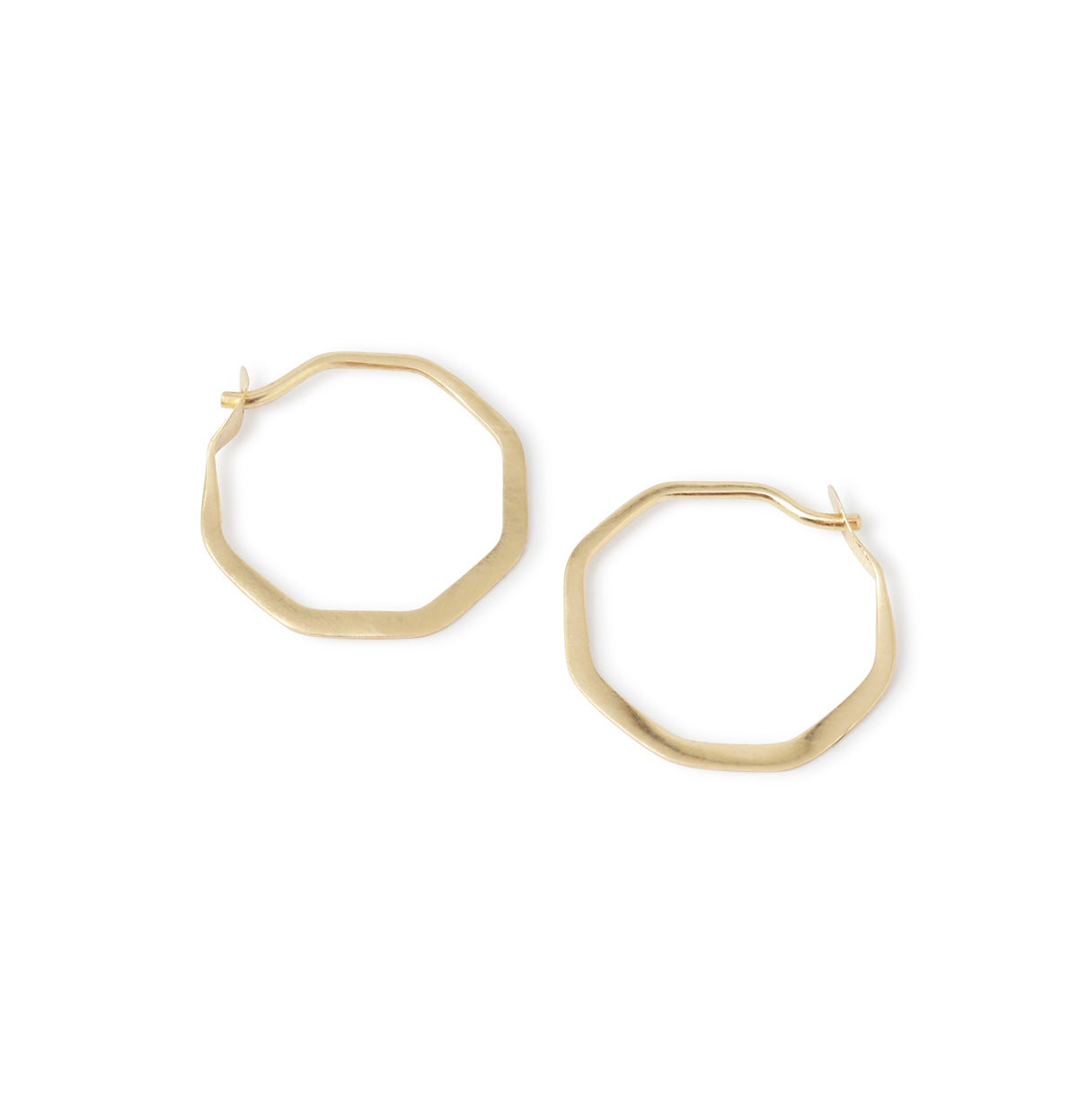 1/2 Inch Octagon Hoops Gold Earrings XSOCTHG