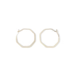 1/2 Inch Octagon Hoops Silver Earrings XSOCTHS