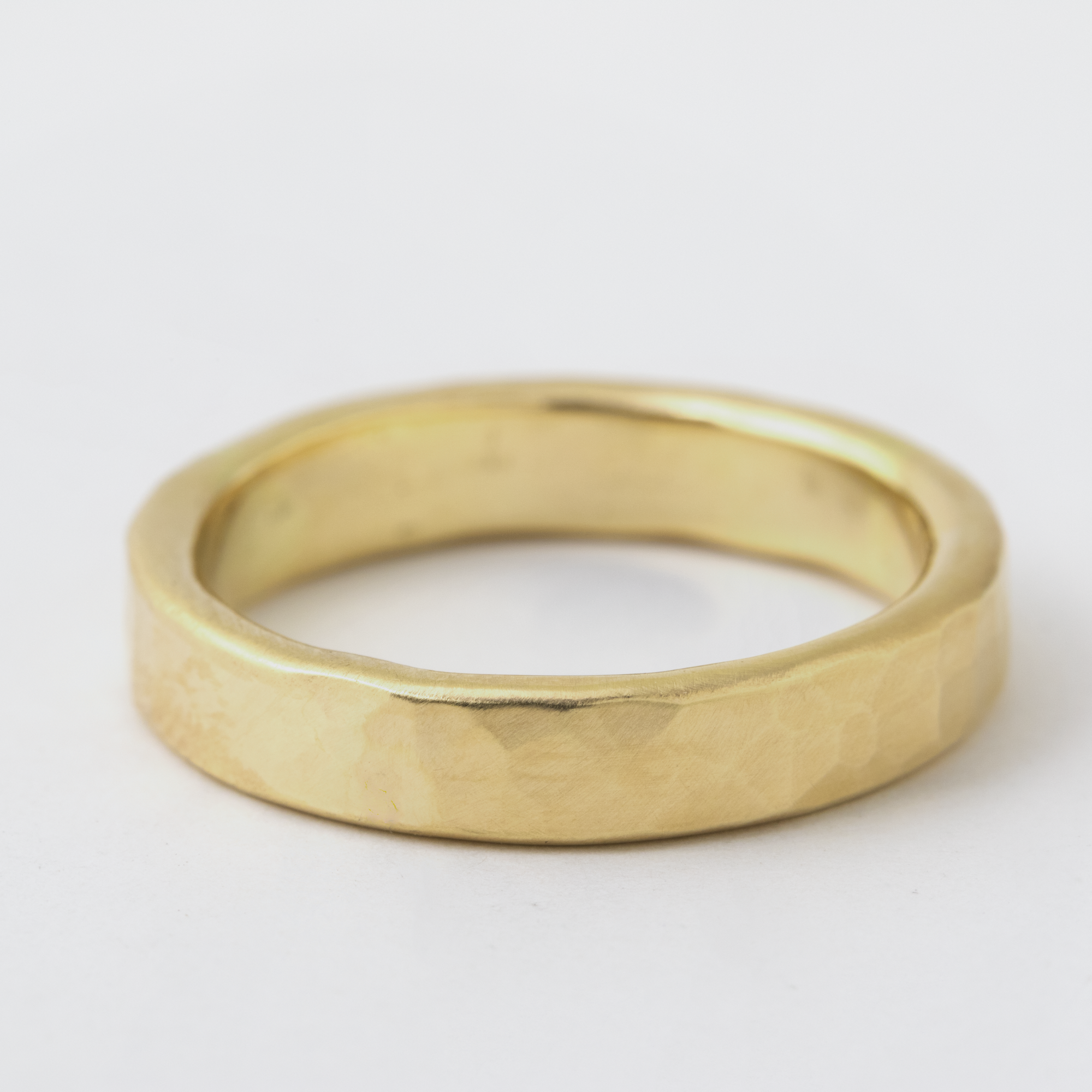 4mm Thick Hammered Solid Band - Yellow Gold - Melissa Joy Manning Jewelry