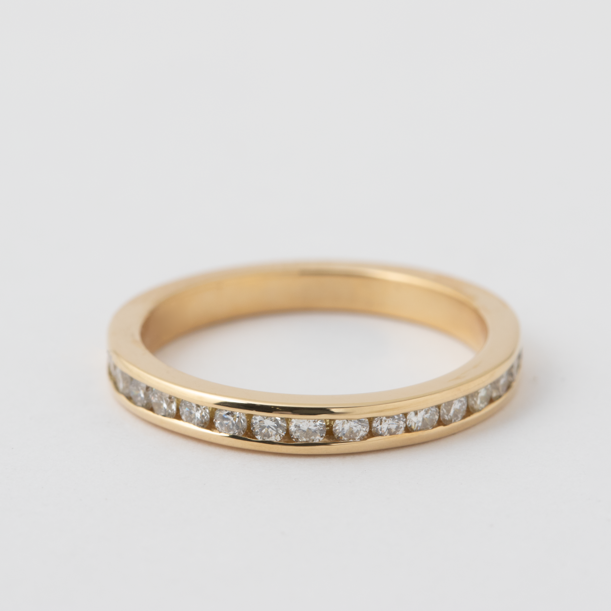 Half Channel Set White Diamond Band - 14k Yellow Gold Default Title HIDDEN a8f3475102117ea8d6f5d12556cfd64332fc71b33da03b7009ab5e5c74ddde15