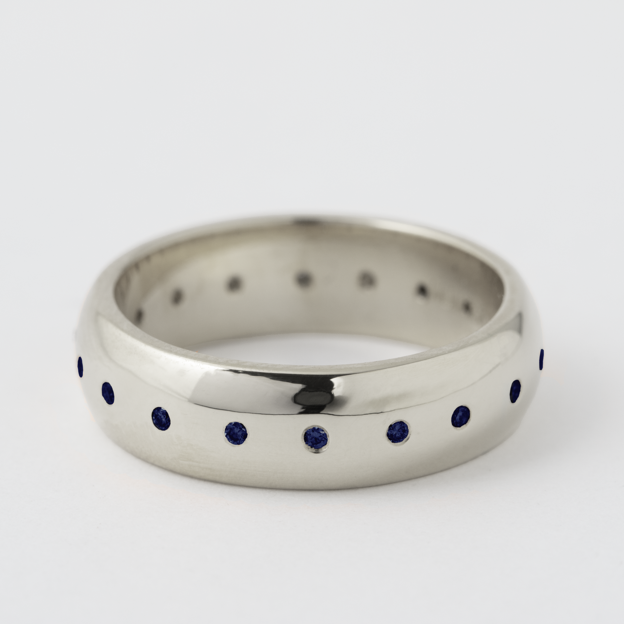 Sapphire 6mm Domed Band - 18k White Gold Default Title HIDDEN d29bec0e3d6baa2100e28da9520b82061d04f2e33778084f061076024b17ecda