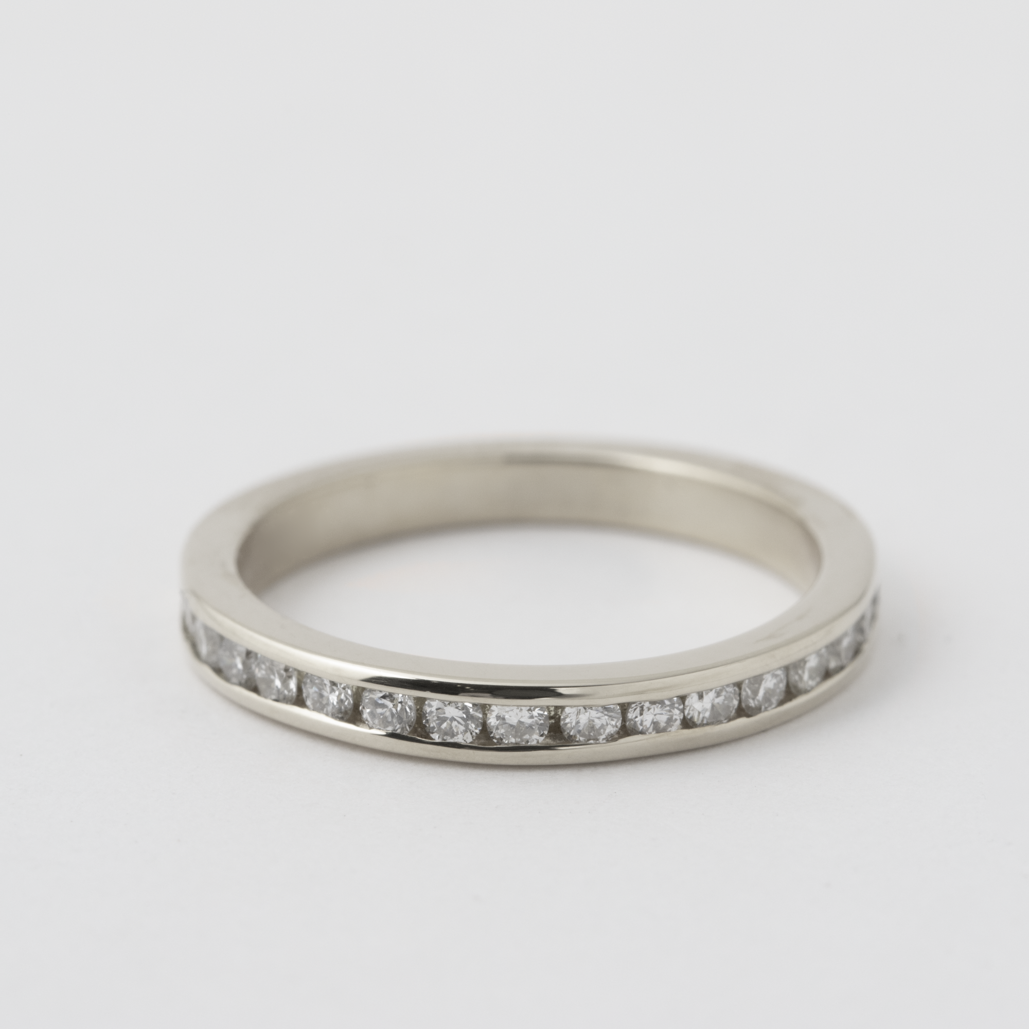 Half Channel Set White Diamond Band - 18k White Gold Default Title HIDDEN dc15865fe6a37a79bca804565f0cd33bf877b72f1c823cd65d65edda0c76aa50