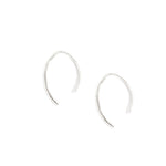 1/2 Inch Wishbone Hoops Silver Earrings e2239s-2