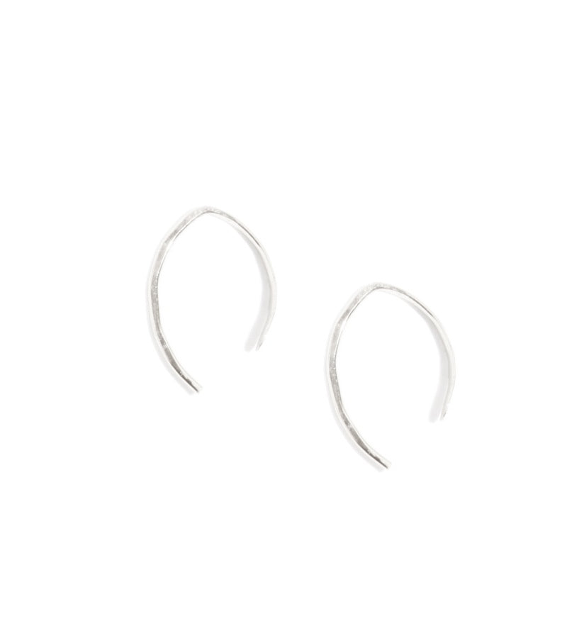 1/2 Inch Wishbone Hoops Silver Earrings e2239s-2