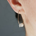 Pearl and Herkimer Teardrop Hoops Earrings e3069-onmod