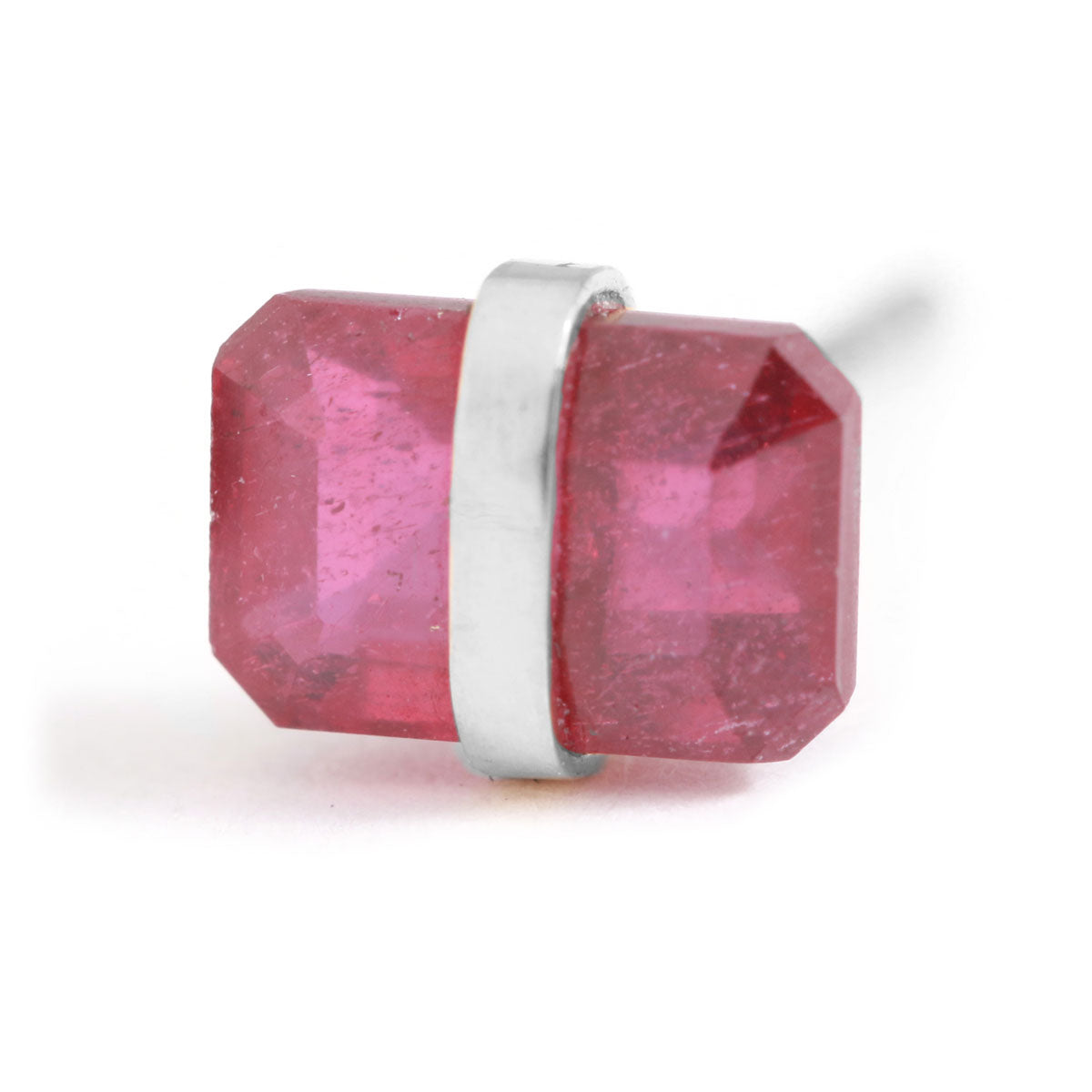 Bezel Wrapped Baguette Stud (half pair)