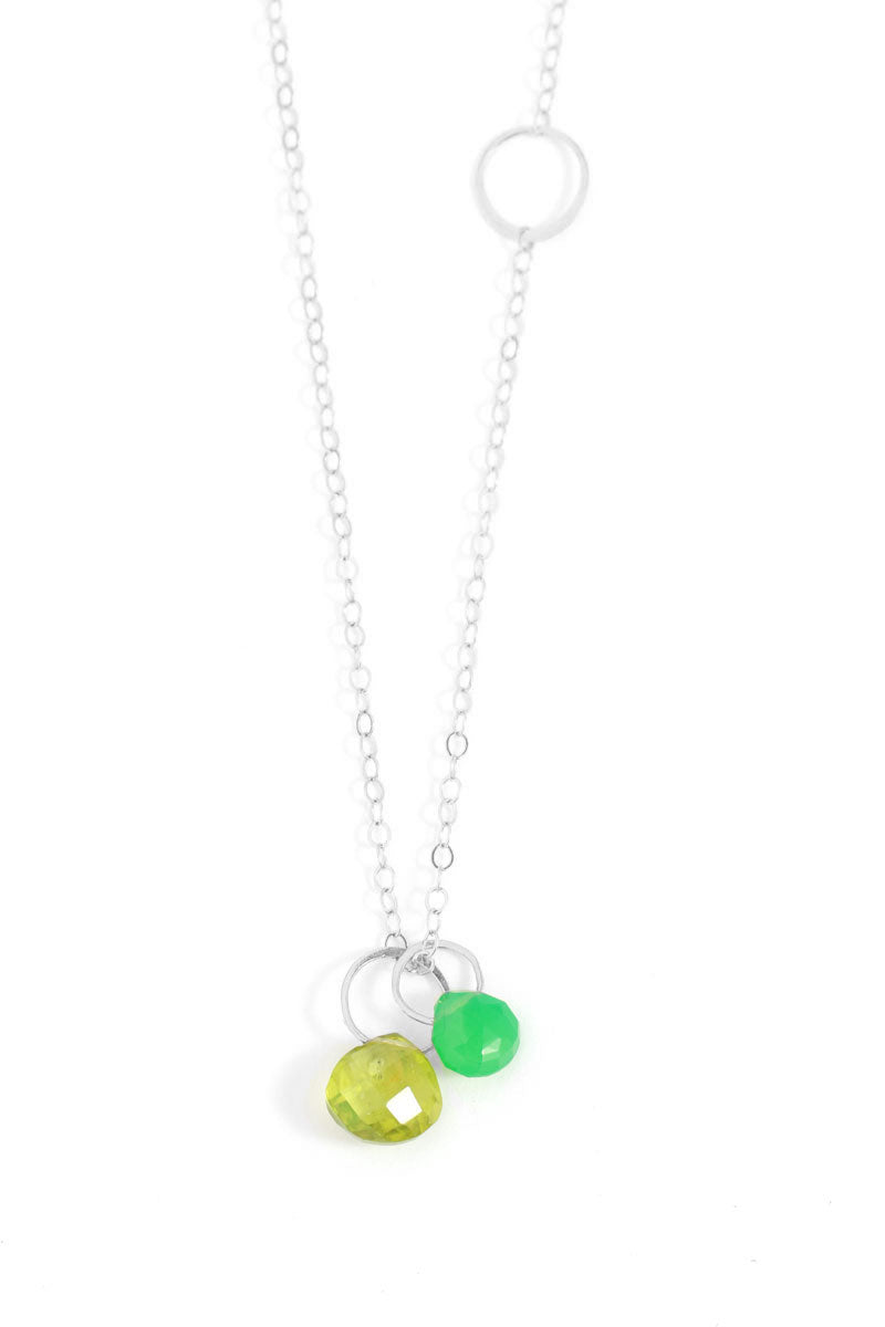 Peridot and Chrysoprase Drop Necklace Silver Necklaces n1831pd-ss_76815907-5f48-4921-879e-3bb783d4b464