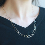 Flat Oval Chain Necklace Necklaces n300ov