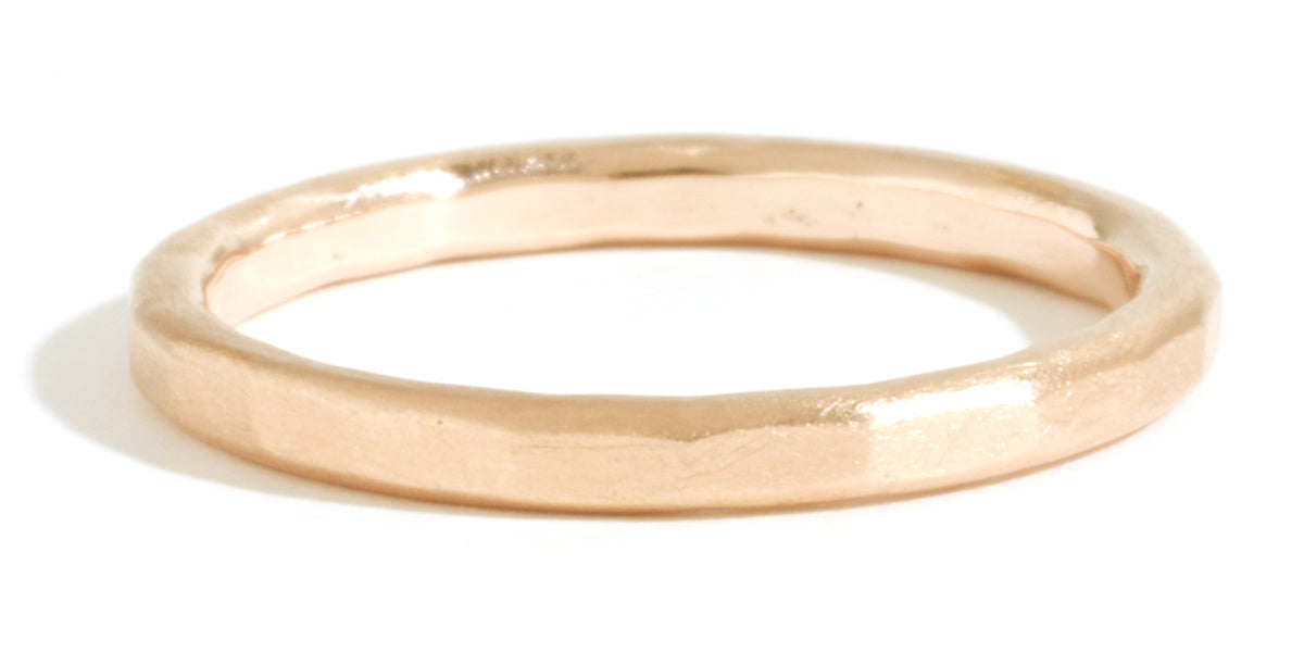 Hammered Texture 2mm Band - Yellow Gold - Melissa Joy Manning Jewelry