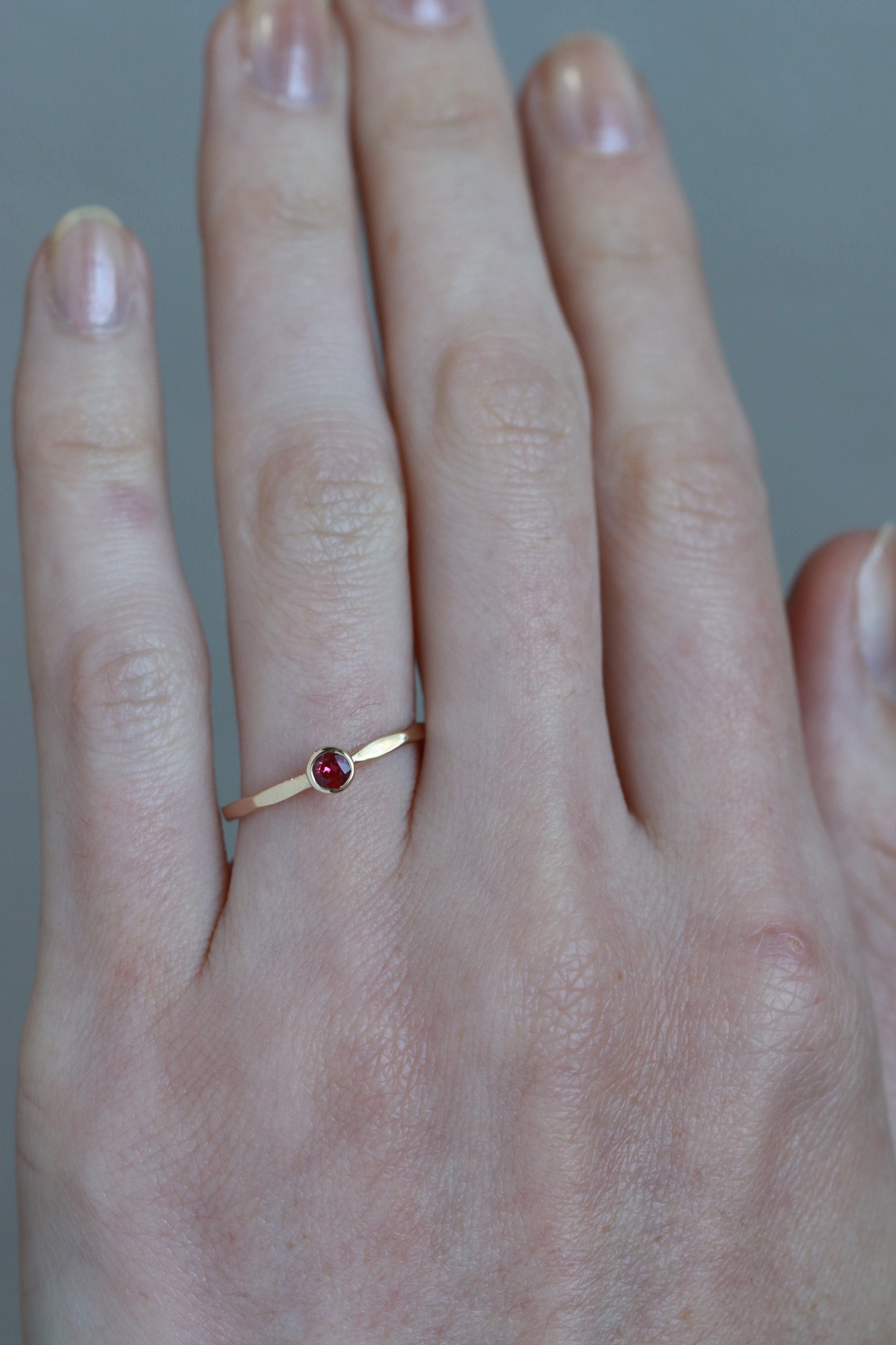 4.3mm Rosecut Ruby ring