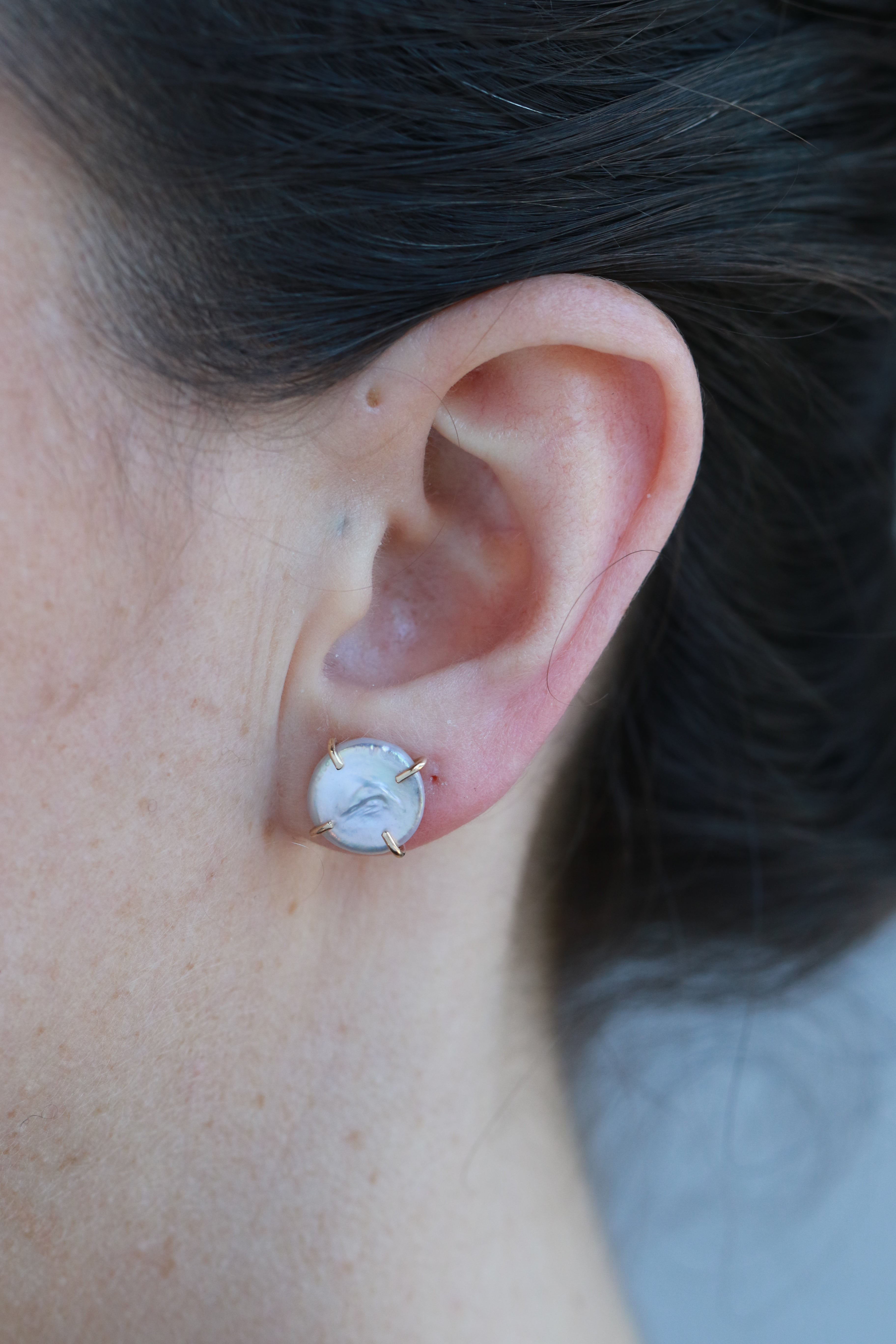 American Pearl Stud Earrings