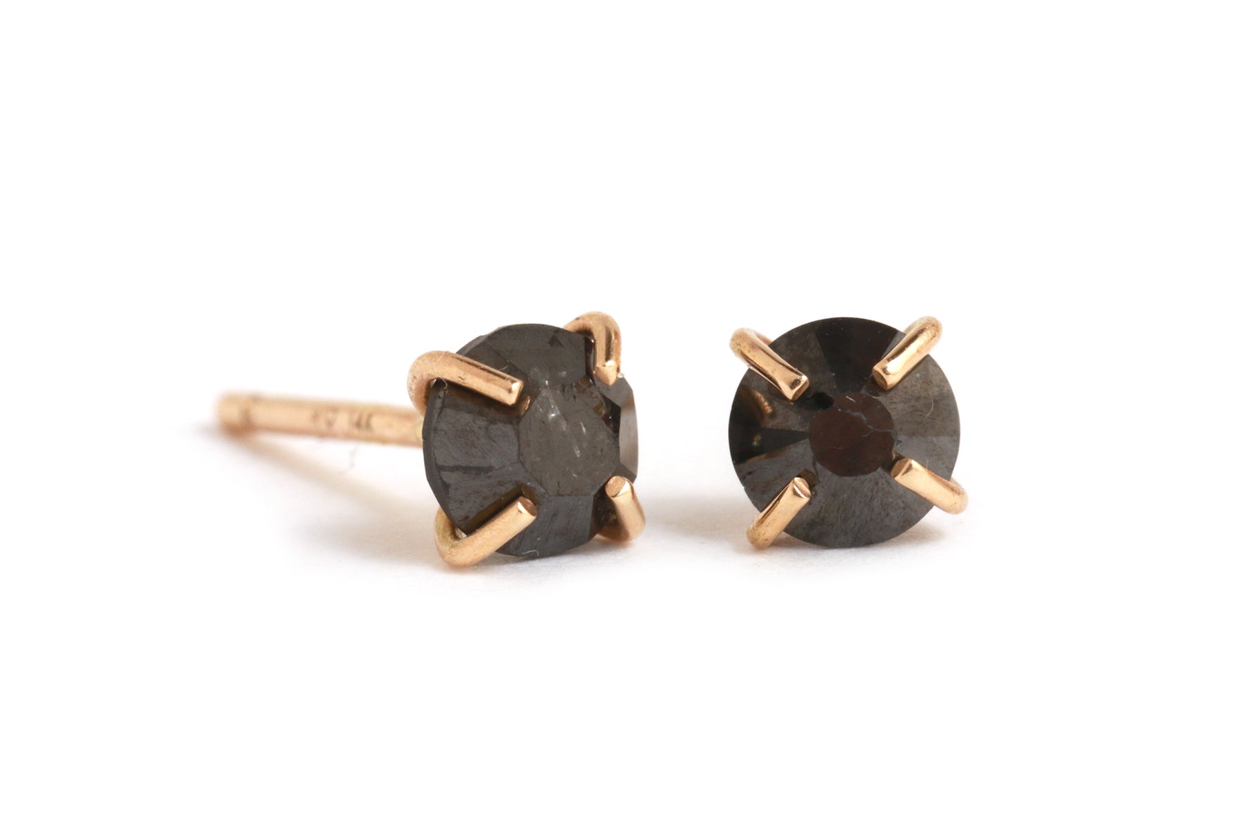 Round black diamond stud earrings - Melissa Joy Manning Jewelry