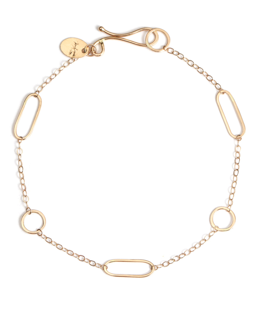 Multi Shape Chain Bracelet Gold Bracelets B919