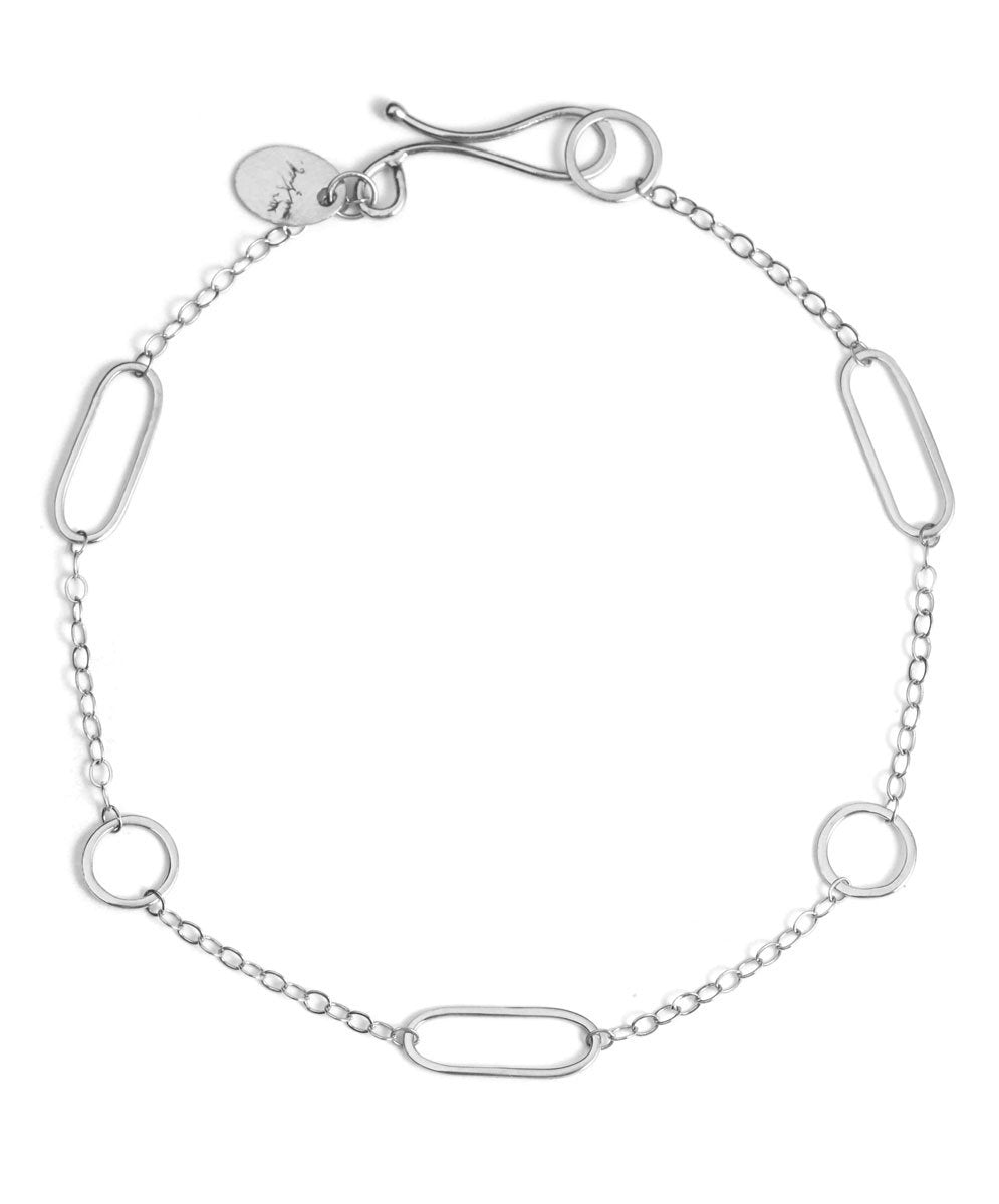 Multi Shape Chain Bracelet Silver Bracelets B919s