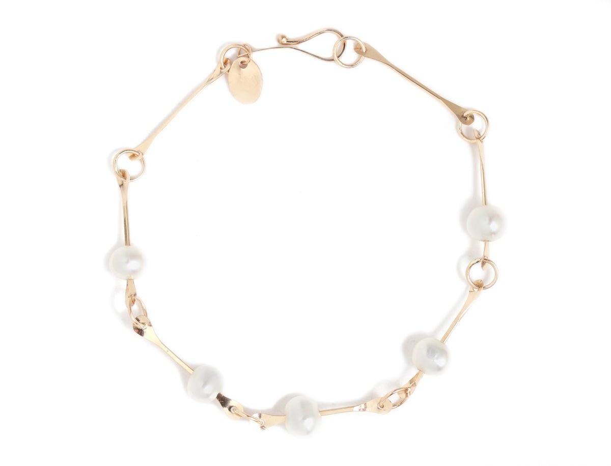 Pearl Drop Bone Chain bracelet