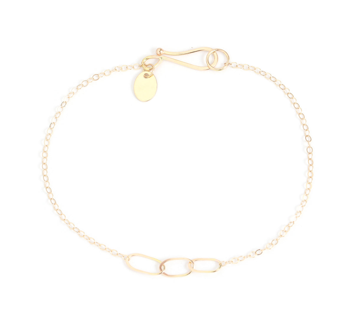 Triple Oval Link Chain Bracelet gold Bracelets B945