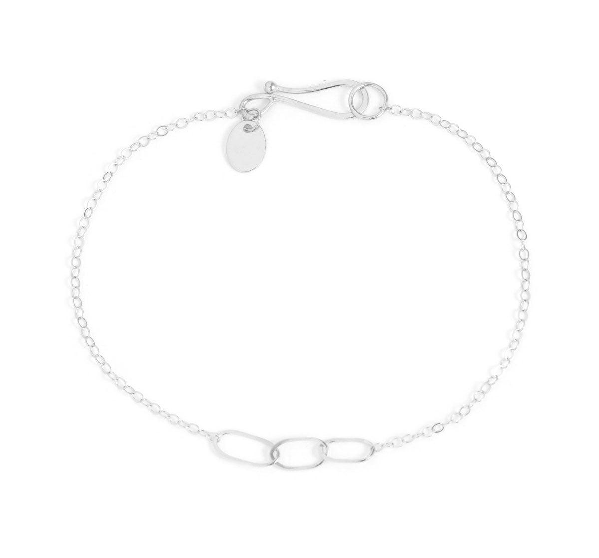 Triple Oval Link Chain Bracelet silver Bracelets B945w