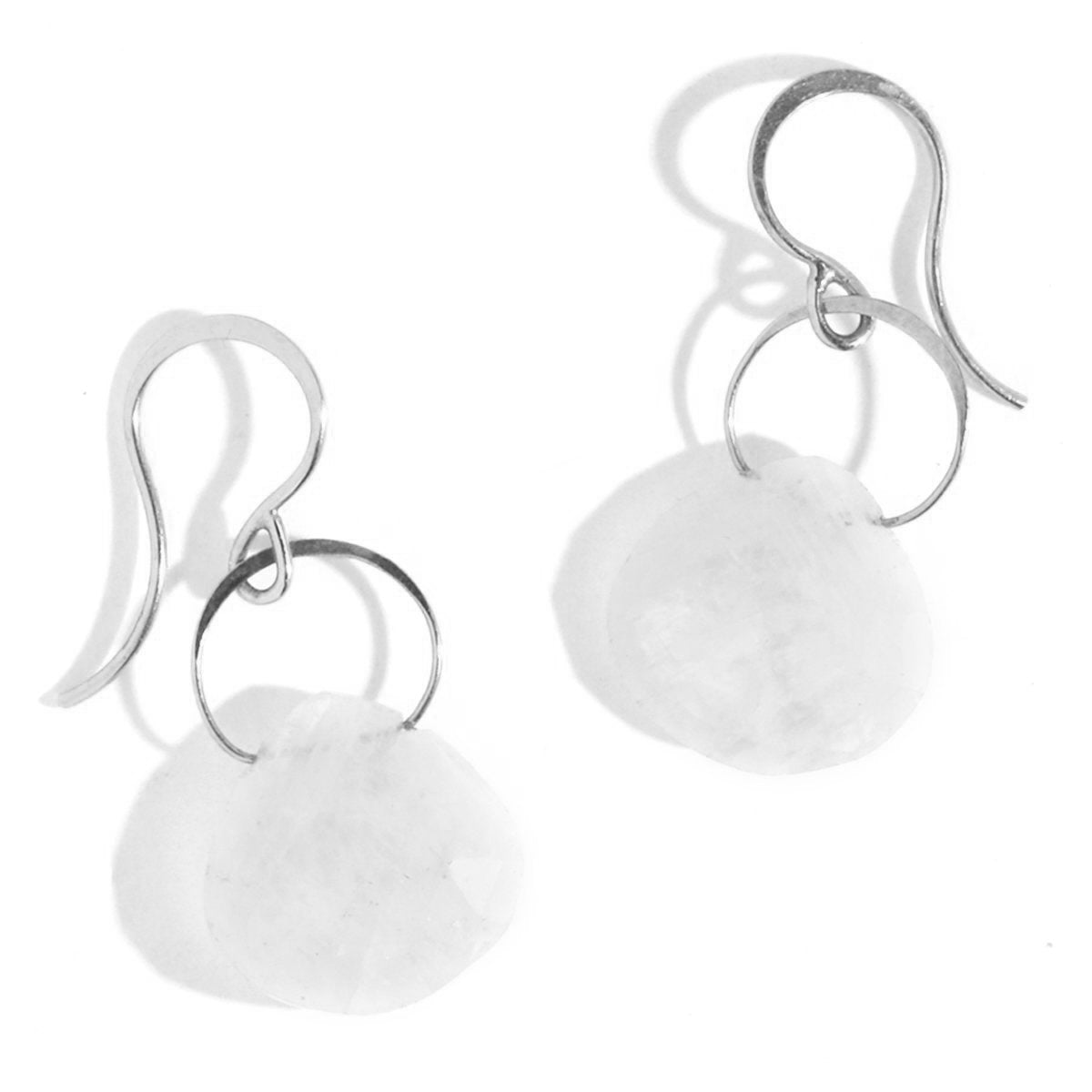 Moonstone single drop earrings - Melissa Joy Manning Jewelry
