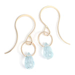Blue topaz single drop earrings - Melissa Joy Manning Jewelry