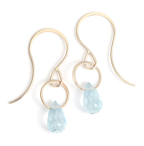 Single blue topaz drop earrings – Melissa Joy Manning Jewelry
