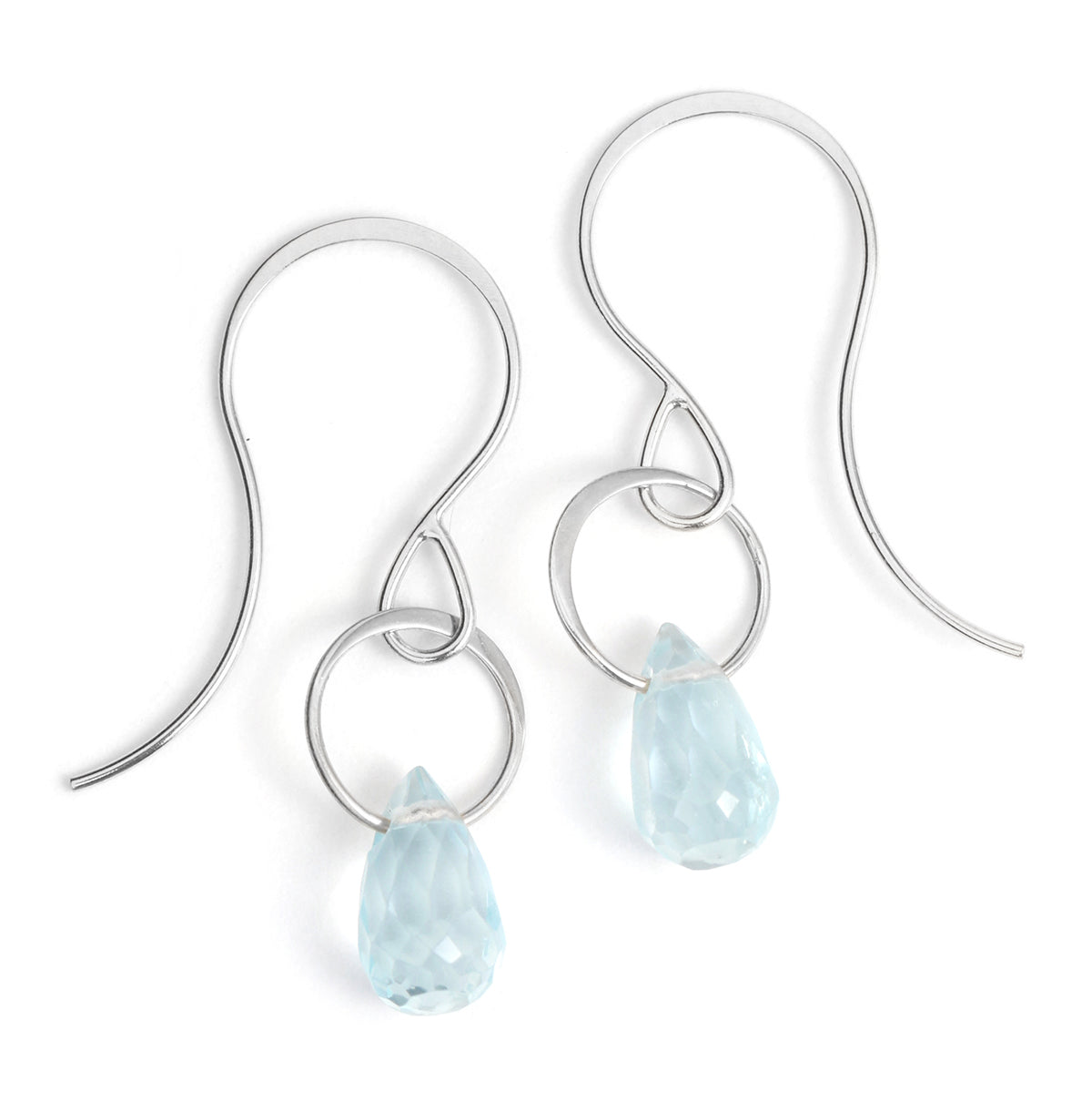 Blue topaz single drop earrings - Melissa Joy Manning Jewelry
