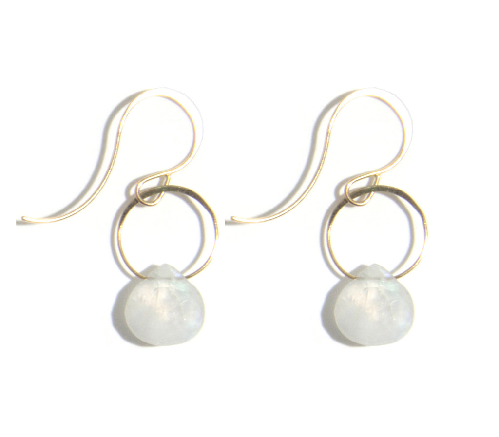 Moonstone Single Drop Earrings - Melissa Joy Manning Jewelry