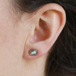 Prong Set Labradorite stud earrings - Melissa Joy Manning Jewelry