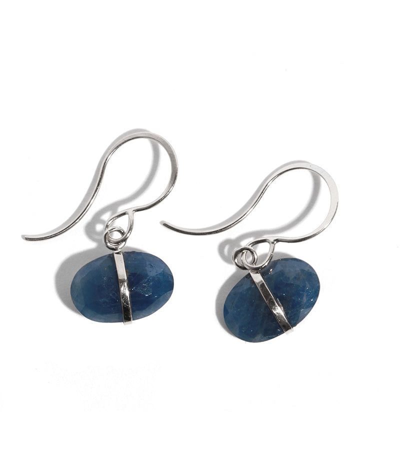 Blue Sapphire Single Drop Earrings - Melissa Joy Manning Jewelry