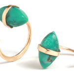 Turquoise Hug Hoops gold Earrings E2810