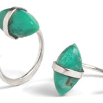 Turquoise Hug Hoops silver Earrings E2810s