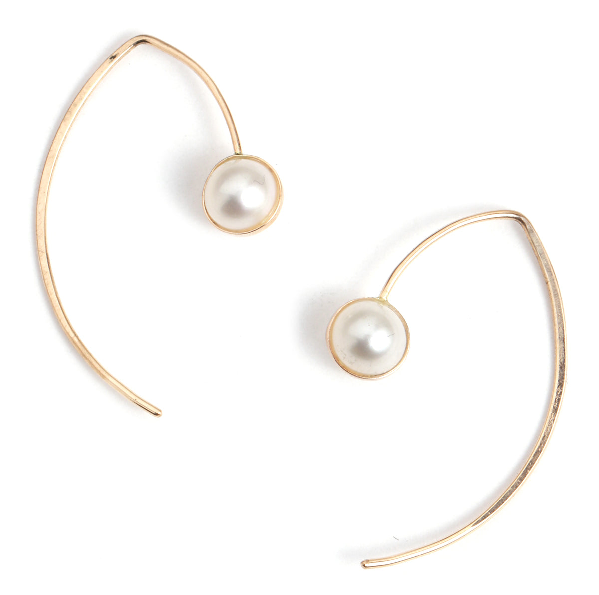 Pearl Wishbone Earrings Earrings E2817