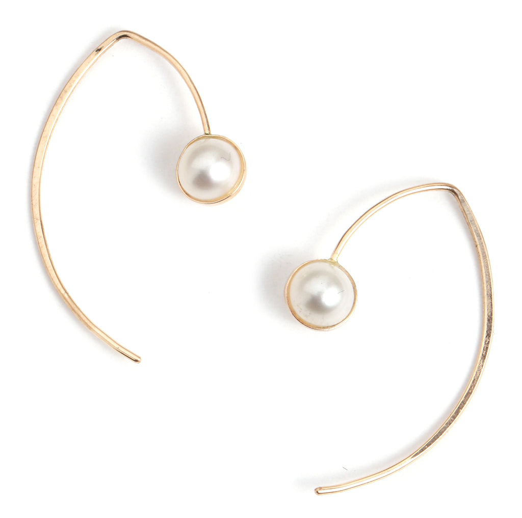Pearl Wishbone Earrings