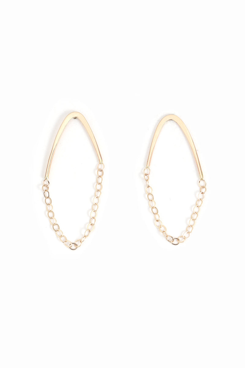 single chain V drop earrings