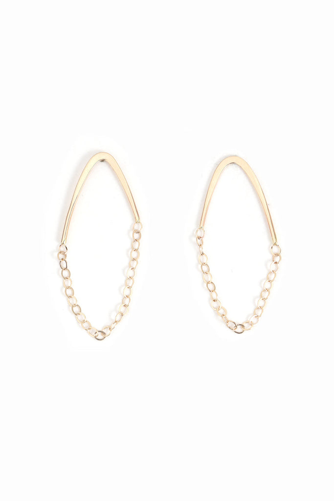single chain V drop earrings