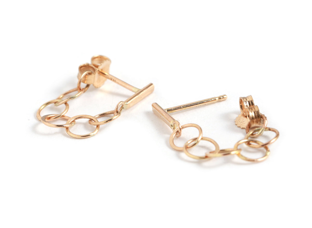 Bar and classic chain wrap earrings