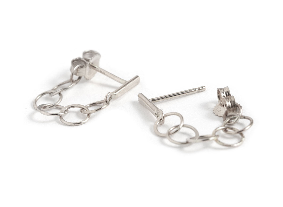 Bar and classic chain wrap earrings