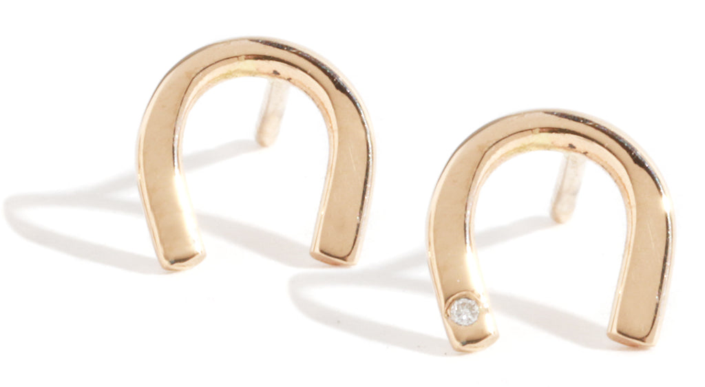 Diamond horseshoe stud earrings - Melissa Joy Manning Jewelry