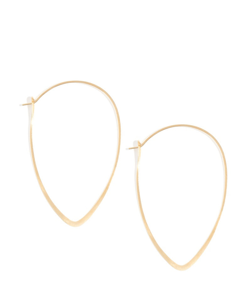 1.5 Inch Leaf Hoops gold Earrings LL
