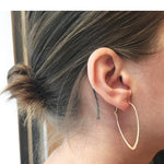 1.5 Inch Leaf Hoops Earrings LLHonmodel