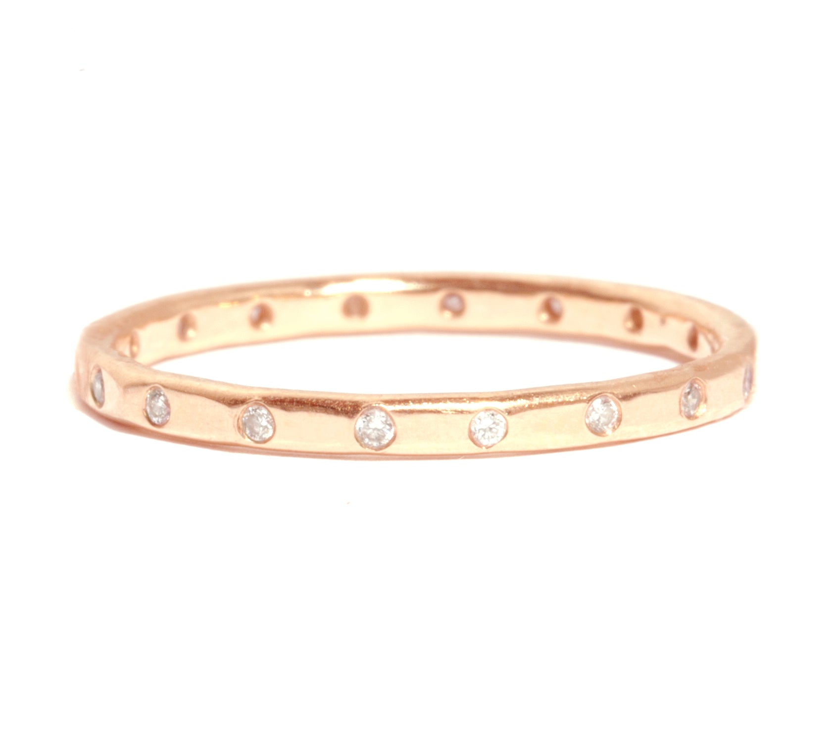 18k Rose Gold 18 White Diamond Band- Ready to Ship Stock Ring LR390PG-18_65852f0b-2cca-4e1d-9511-677ee04f9f6e