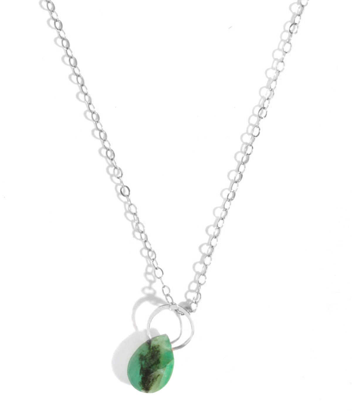 Single emerald drop necklace - Melissa Joy Manning Jewelry
