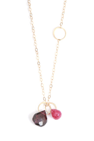 Rose garnet and ruby necklace - Melissa Joy Manning Jewelry
