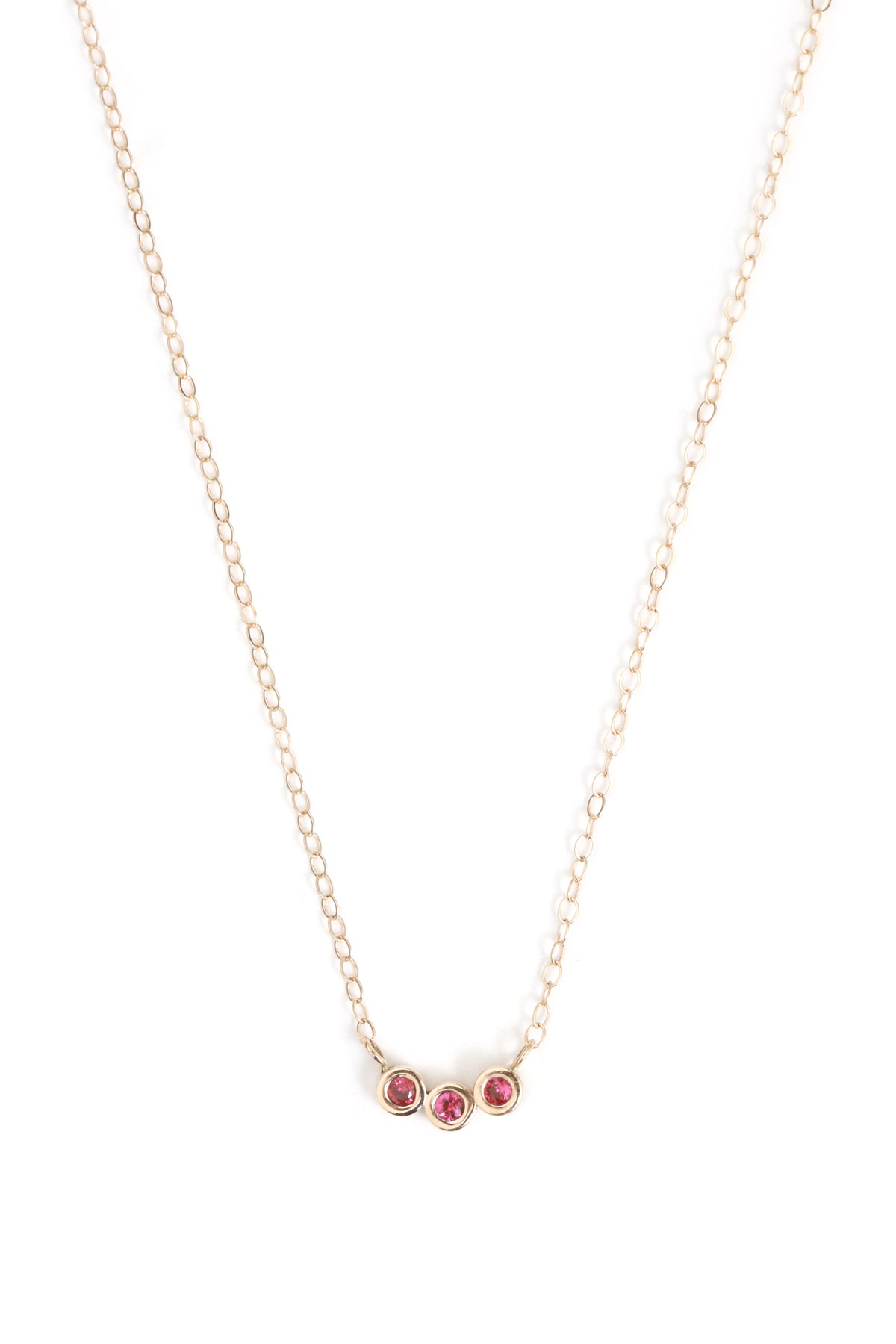 Customizable Triple Gemstone Necklace