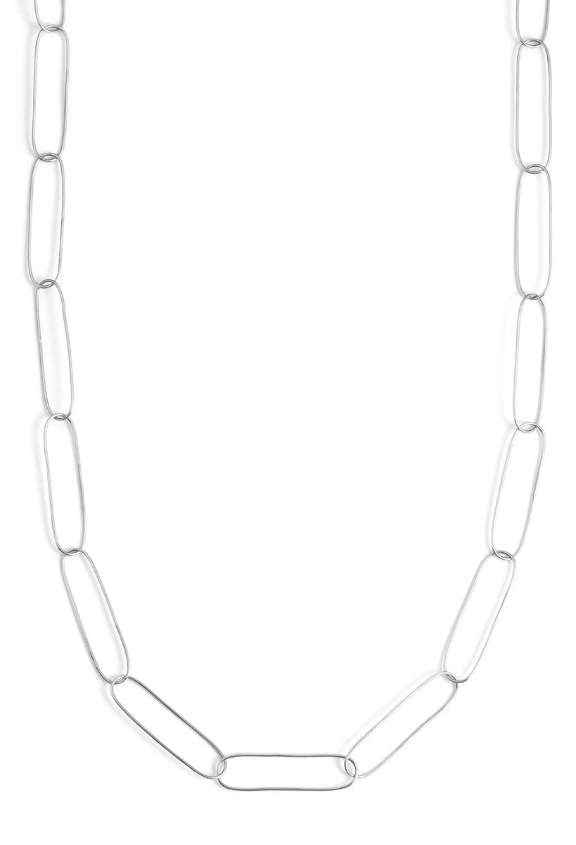 Narrow oval handmade chain necklace