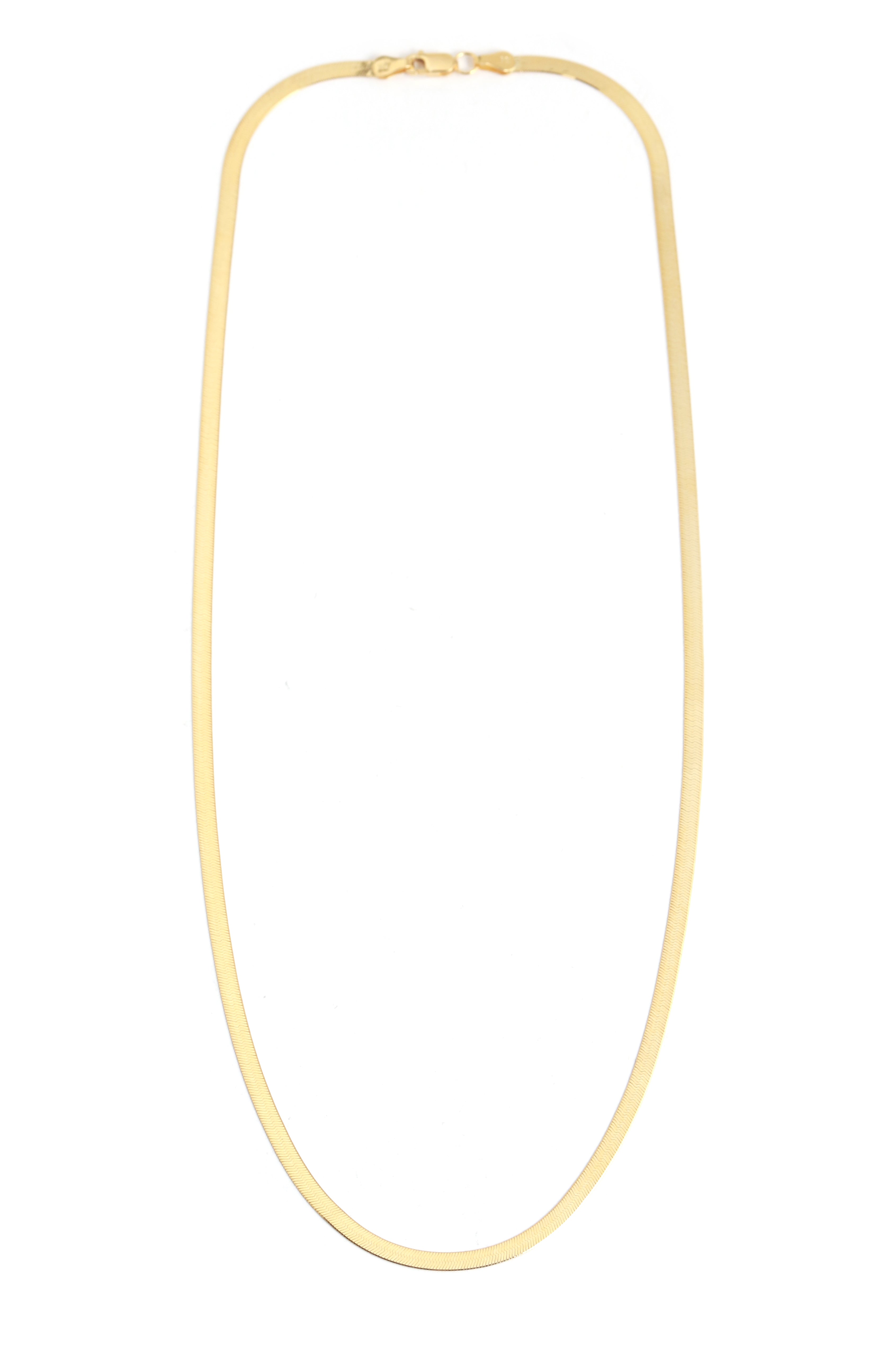 Gold Herringbone Chain - 3mm width