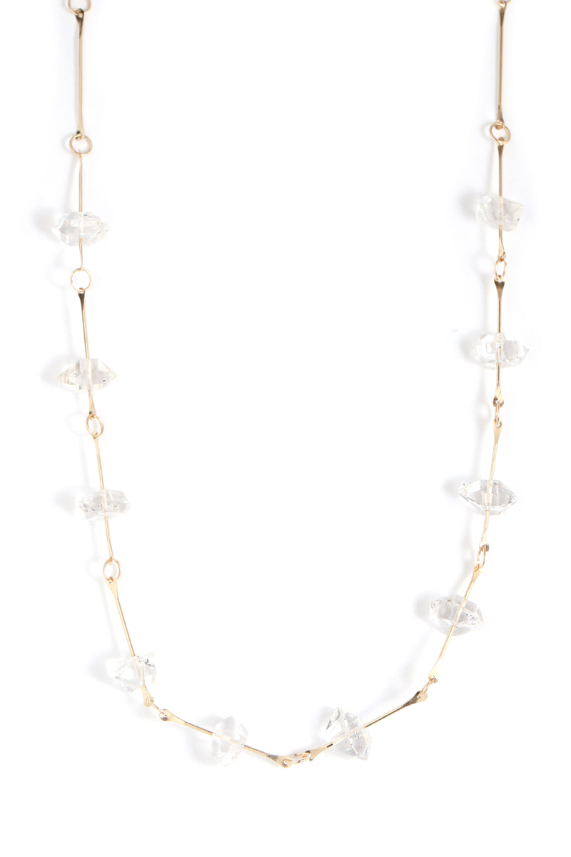 Herkimer Bone Chain Necklace gold Necklaces N2144